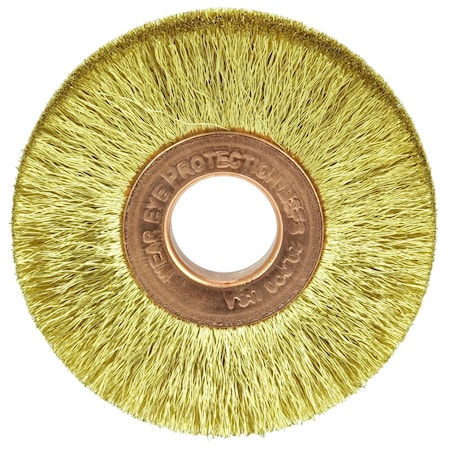 Weiler 2" Dia Crimped Wire Wheel, .005" Brass Fill, 1/2" Arbor Hole 29059